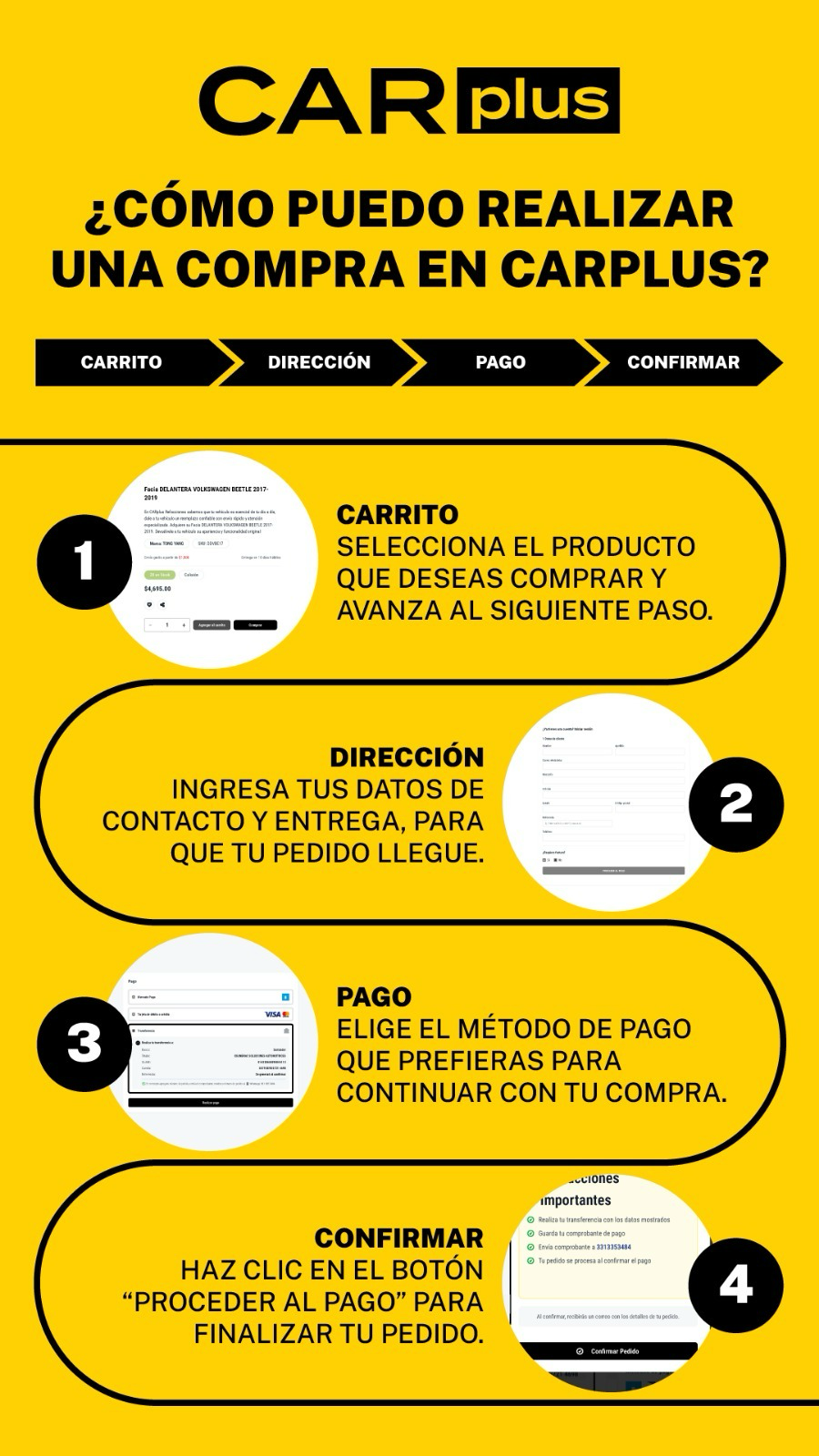 ¿Cómo puedo realizar una compra en CarPlus?